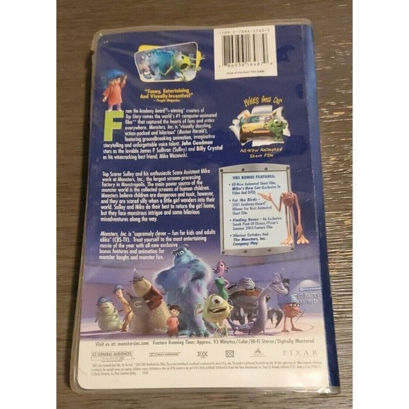 Blue VHS Disney/Pixar Monsters INC - Picture 2 of 5